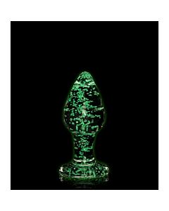 Ouch! Glow in the Dark Glass Anal Plug - Large Size