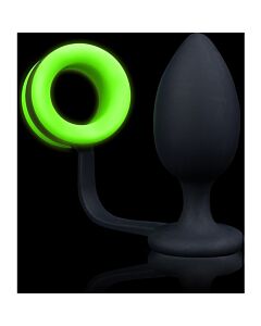 Ouch! Cock Ring with Anal Plug - Glow in the Dark