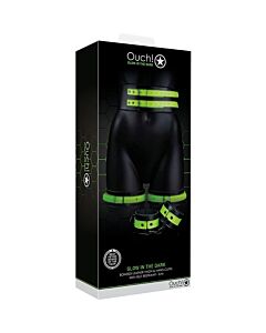 Ouch! - Handcuffs, belt, and thigh straps - Glow in the dark