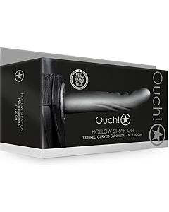 Ouch-Curved Textured Strap-On 8''/20 cm Metallic