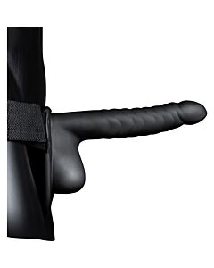 Ouch-Hollow Strap-On with Testicles - 8''/21 cm - Black
