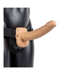 Realrock Hollow Vibrating Strap-On with Testicles - 9'' / 23 cm