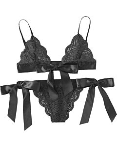 Lace Noir - Bow Lingerie Set
