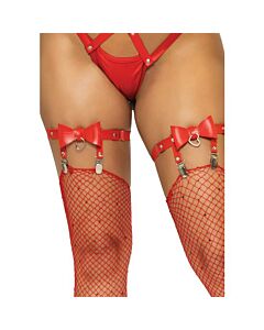 Red Vegan High Garter Belt "Seductive Skin