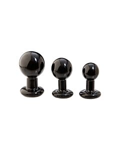 Black round buttplug medium