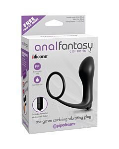 Ass gasm cockring plug black