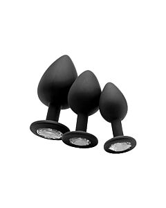 Regular diamond butt plug - black