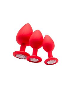 Large diamond butt plug - red