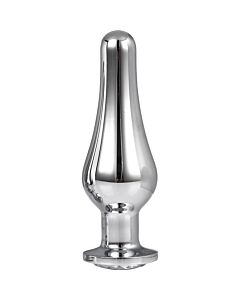 Shiny Silver Pleasure - Aluminum Butt Plug with Jewel