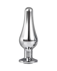 Bright Jewel Tip Anal Plug - Aluminum anal plug with precious gemstone
