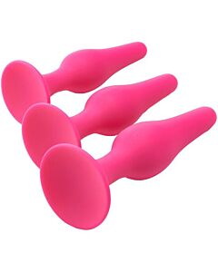 Curved Anal Seduction Kit - Set of 3 Silicone Plugs