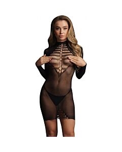 Sensual Grid Dress - Black