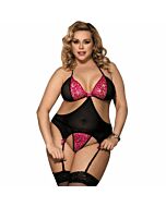 Subblime queen plus  black and pink corset