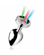Light up - long anal plug - silver