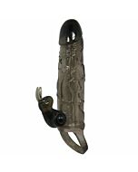 Brave man penis cover with rabbit  black 16.5 cm