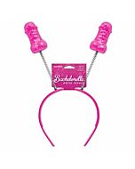 Bachelorette tiara with glitter feathers