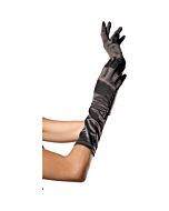 Leg avenue satin elbow length gloves black