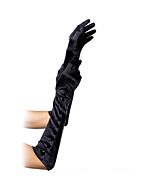 Leg avenue satin gloves with snap button detail black