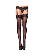 Leg avenue garter string and stocking set black