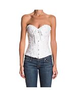 Elegant White Floral Corset