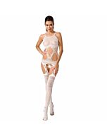 Passion woman bs047 bodystocking - white one size