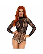 Leg avenue fishnet bodysuit long sleeves one size