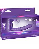 Fantasy c-ringz silicone double vibrator rabbit