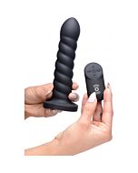 Supple swirl 21x remote control silicone dildo - black