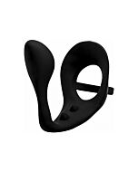 Excursion silicone triple stim anal plug with cock and ball ring