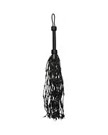 Heavy duty double tailed whip flogger black