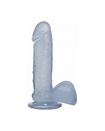 7 inch realistic cock with balls - clear
