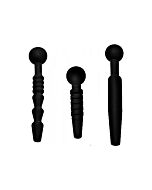 Dark rods 3 piece silicone penis plug set