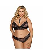 Subblime queen plus bra and panties set black
