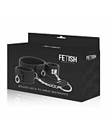 Fetish submissive leather and handcuffs vegan leather