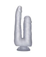 Realistic double cock - 9 inch - translucent