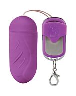 Vibrating ribbed egg large 10 speed remote controlled purple