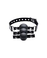 Interchangeable silicone ball gag set black