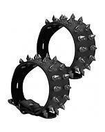 Ouch! skulls and bones - ankle cuffs with spikes - black