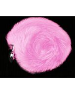 Silver plug with tail - pink