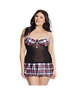 Schoolgirl shirt - red, black