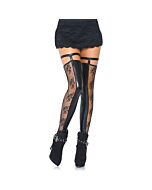 Wetlook, lace footless thigh