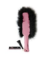 Fusta 100% cuero y marabu rosa