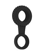 No.47 - cockring with ball strap - black