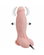 Inflatable and vibrating realistic dildo 18.8 cm