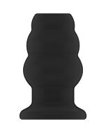 No.50 - medium hollow tunnel butt plug - 4 inch - black