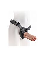 Strap-on harness w/7 two cocks one hole - tan