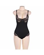 Subblime queen plus teddy with clears and fringes black