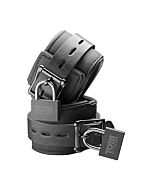Tom of finland neoprene wrist cuffs with lock