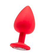 Extra large diamond butt plug - red