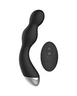 Remote controlled e-stim & vibrating g/p-spot vibrator black